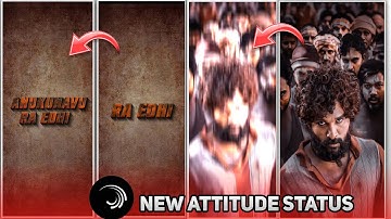 😈New attitude status  video editing in alight motion || attitude video ||PUSHPA