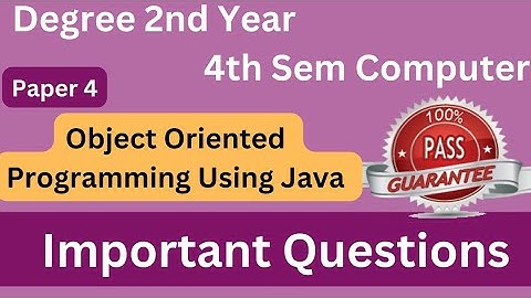 Degree 4th sem computer imp questions for all AP Universities*Objectoriented programming using Java*