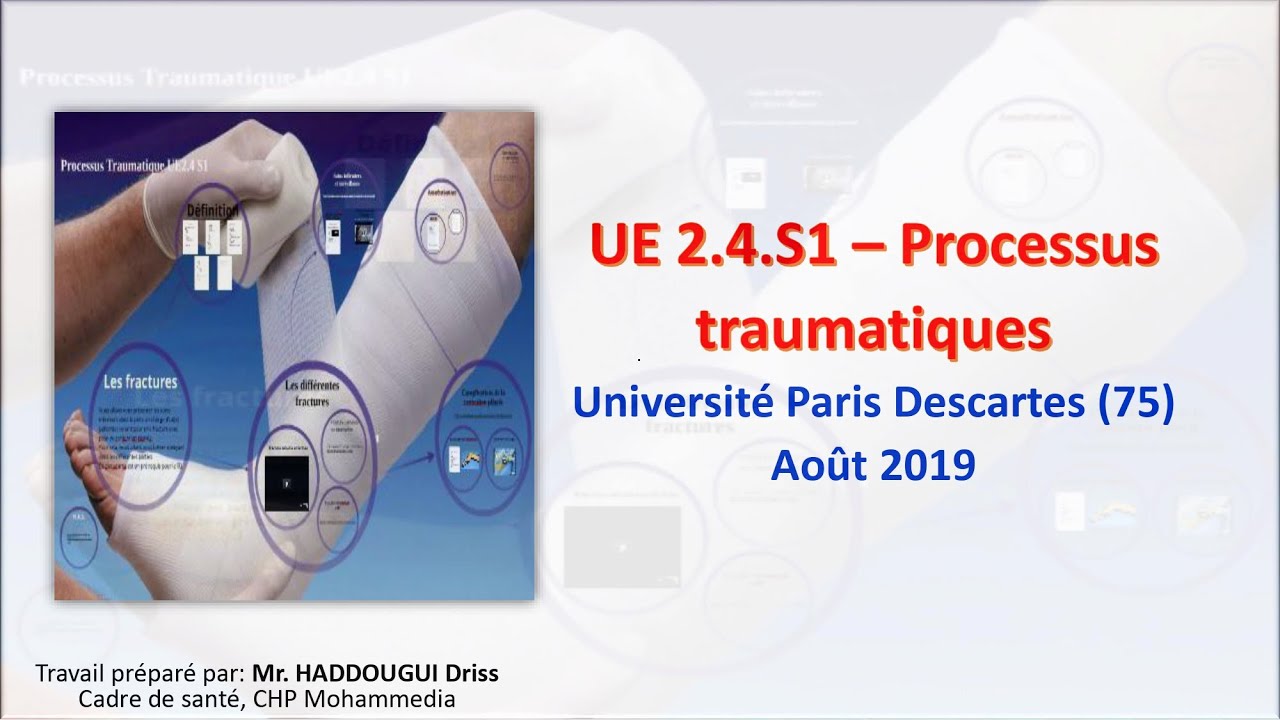 UE 2.4.S1 – Processus traumatiques Université Paris Descartes (75)Août 2019