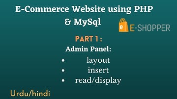 E-Commerce website in PHP in Urdu/Hindi || Admin panel - part 1