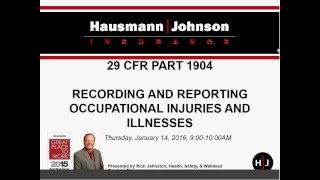 1-14-16 Be Prepared!  OSHA Record Keeping