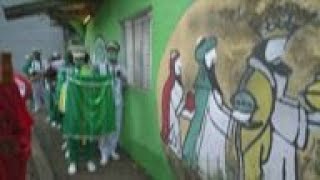 Colorful Afro-Brazilian parade on Three Kings Day