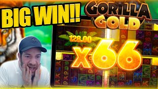 INSANE MULTIPLIER ON GORILLA GOLD MEGAWAYS!! Huge Slot Win! screenshot 1