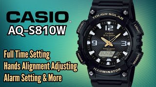 How To Setting Time and Reset CASIO AQ-S810W Digital Watch | SolimBD