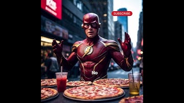 The Flash Vs Deadpool _ Funny 😄 💀/ Pizza Challenge/ Ai Edition/ #ai #aiart #aishorts