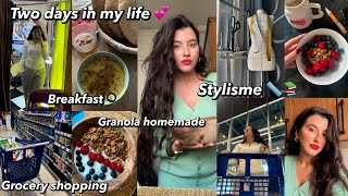 VLOG | Two days with me | دخلت نقرا stylisme | grocery shopping 💕 | breakfast 🍳 |