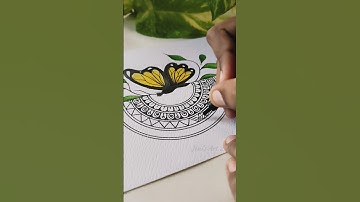 Draw with me 😍 easy butterfly mandala art🦋✨ #art #shorts #butterflydrawing #satisfying #trending