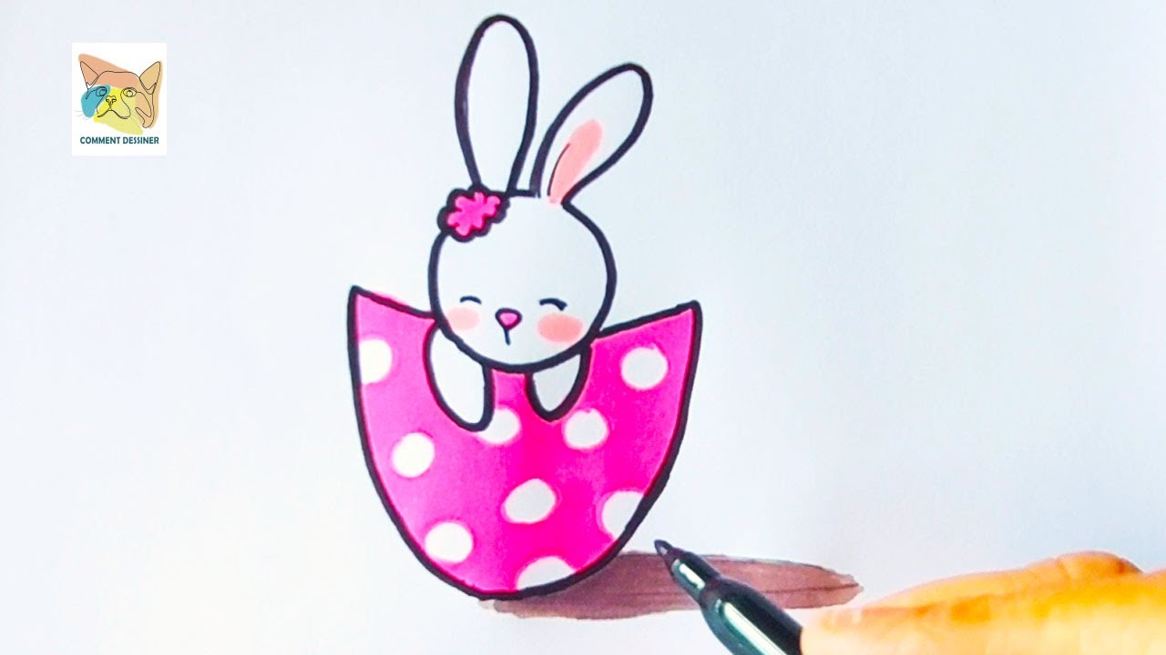 comment dessiner un lapin de pâques kawaii - YouTube