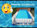 Bestway 732x366x132 Basen ogrodowy stelażowy - Bestway rectangular power steel frame pool 24x12x52