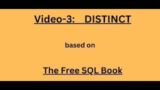 Video-3: DISTINCT Keyword