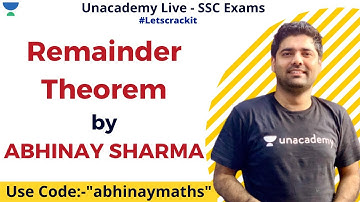 Remainder Theorem | Quantitative Aptitude | SSC CGL  2019 | Unacademy | Abhinay Sharma