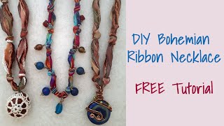 How to Make a Boho Ribbon Necklace