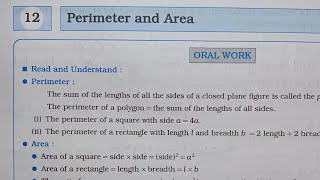 7th STD Maths Workbook Chp 12 Perimeter And Area @omeducation8606