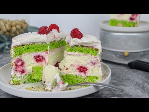 Pistachio Raspberry Cheesecake Cake