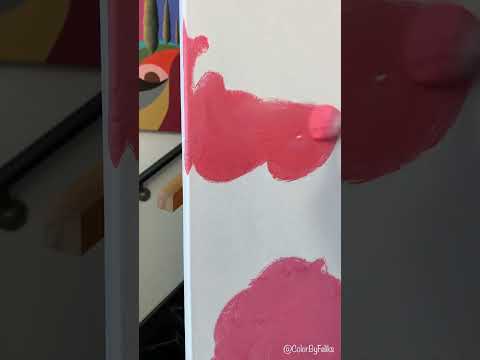 Blending red and pink colors using acrylics 🎨 #shorts #acrylicpainting #art