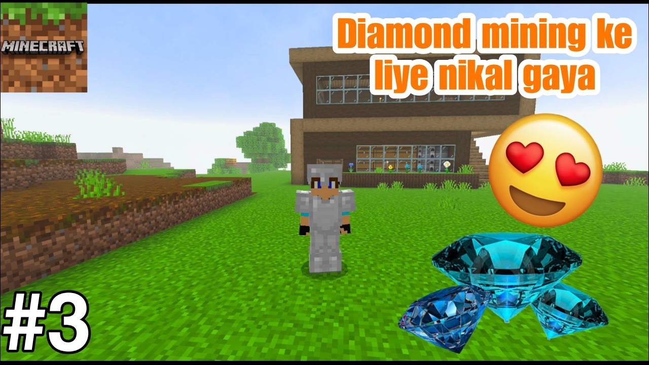 Diamond mining in Minecraft Survival 🔥 in hindi EP 3 💎 #minecraft - YouTube