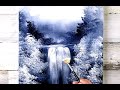 BLACK and WHITE Waterfall | ABSTRACT LANDSCAPE | EASY PAINTING for BEGINNERS