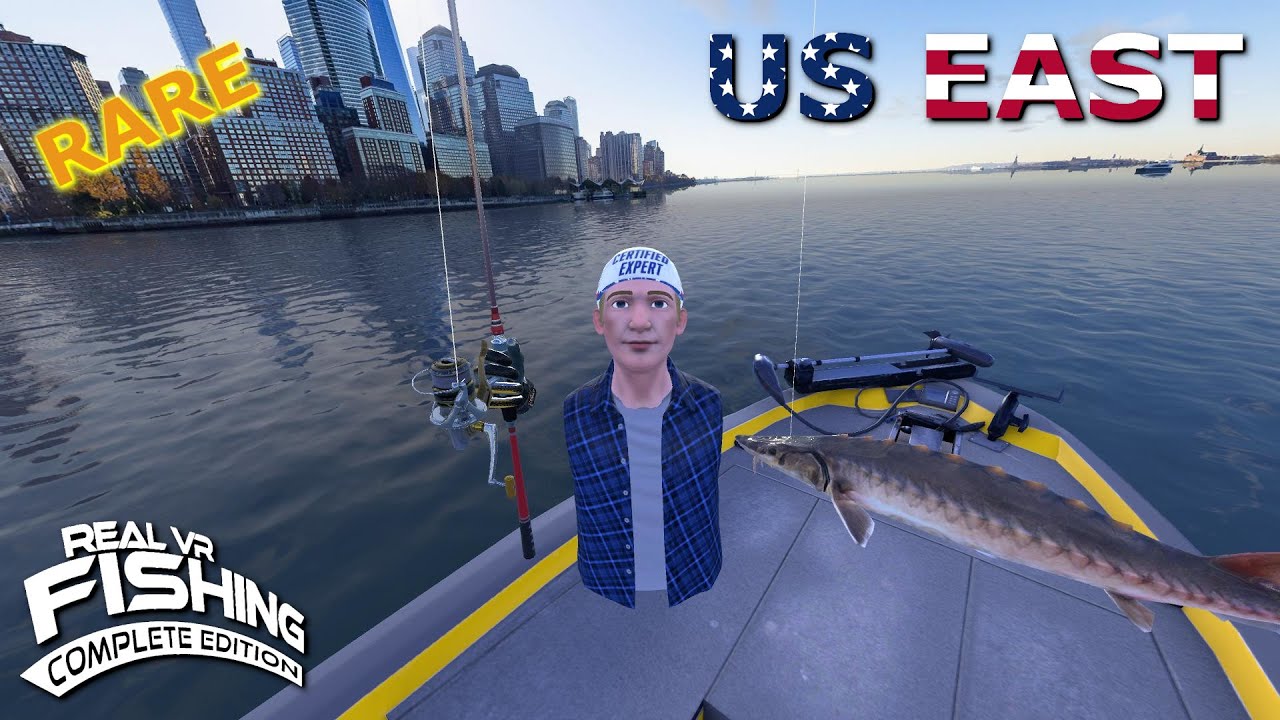 Easily find the Rare Atlantic Sturgeon in Real VR Fishing US East DLC 