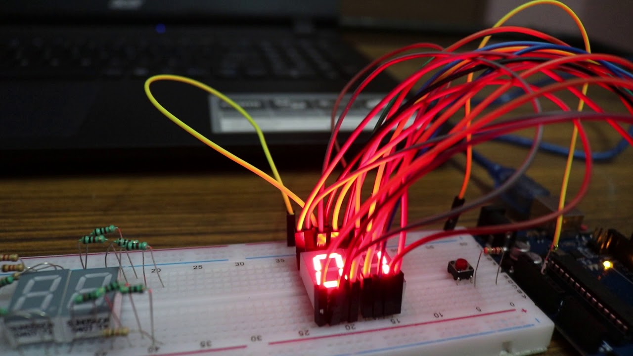 DISPLAY OF TWO DIGIT 7 SEGMENT LED UP COUNTER with ardunio - YouTube