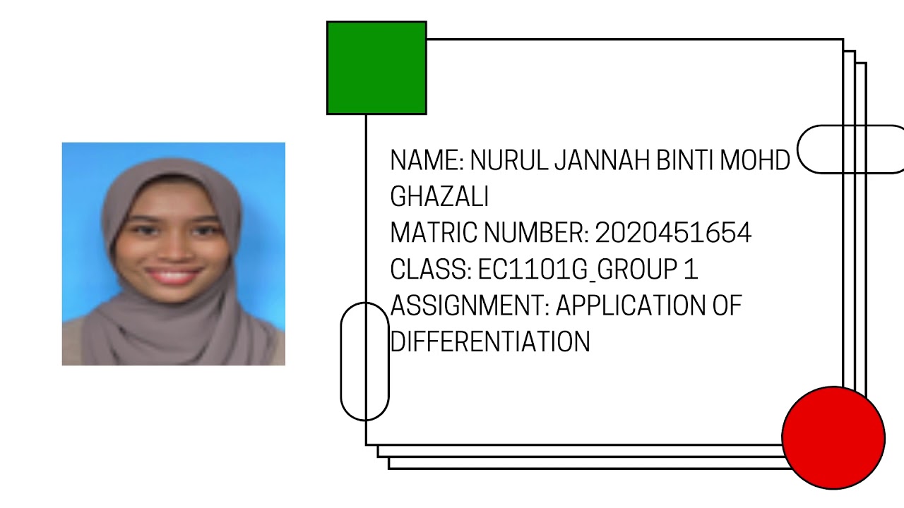 ASSIGNMENT MAT183: APPLICATION OF DIFFERENTIATION