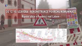 Od 12. 10. Uzávěra / Řipská - Nová živice na vozovku
