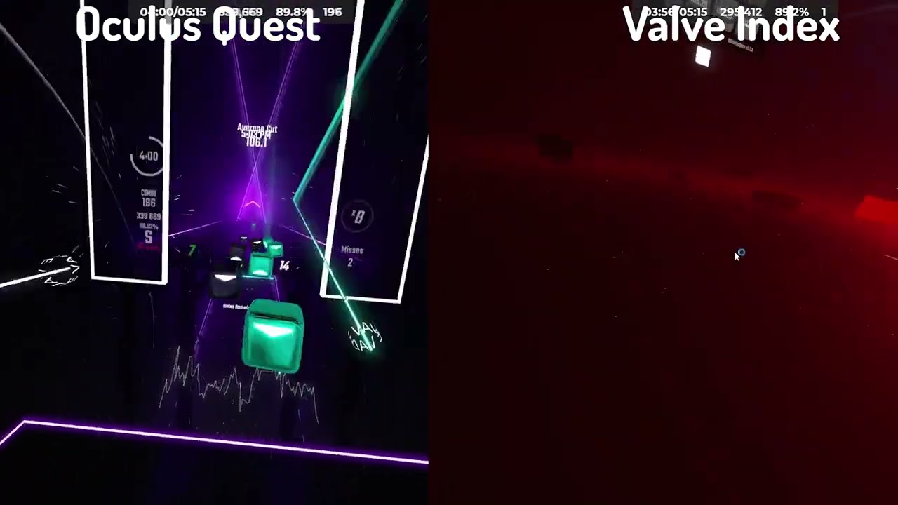 [Beat Saber] Oculus Quest vs Valve Index Gameplay Side by Side