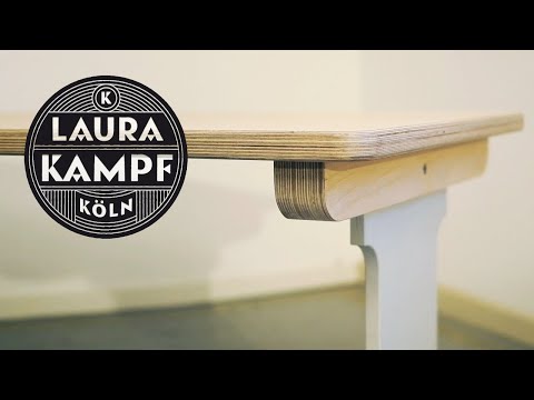 Simple Plywood Table with height adjustable legs