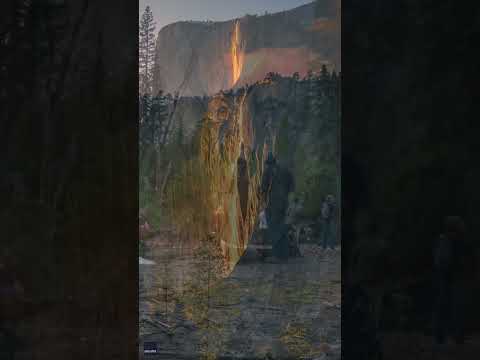 Visitors watch 'firefall' illusion created at sunset in California #Shorts