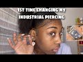 MY FIRST TIME CHANGING MY INDUSTRIAL PIERCING | Just Diamond