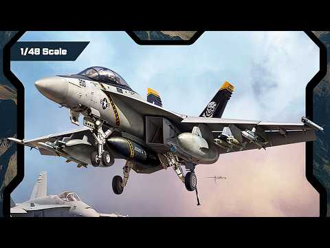 NEW! 1:48 ACADEMY F/A-18F Super Hornet "VFA-103 Jolly Rogers" (video review)