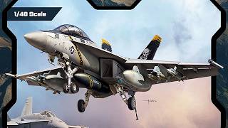 NEW! 1:48 ACADEMY F/A-18F Super Hornet "VFA-103 Jolly Rogers" (video review)