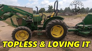 Ep. 294 - John Deere 5075E Mowing - Why I like No Cab - Do I need a Different Tractor???