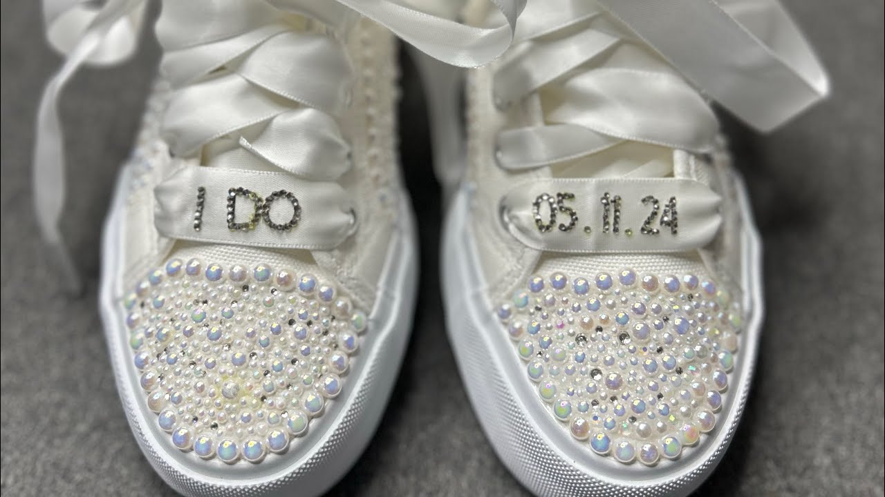 Blinged out wedding sneakers 