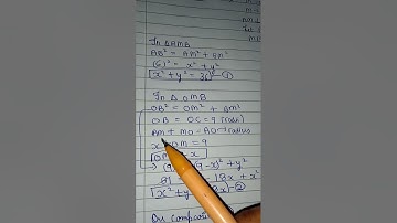 In an isosceles triangle ABC, in which AB = AC = 6 cm, is inscribed in a circle of radius 9