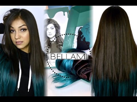 Bellami Kylie Hair Kouture Dark Brown Teal Ombre | How To Apply Them ...