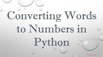 Converting Words to Numbers in Python