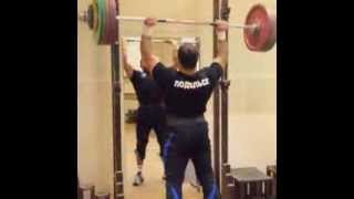 140 kg Military Press - Olympic Champion Dmitry Berestov