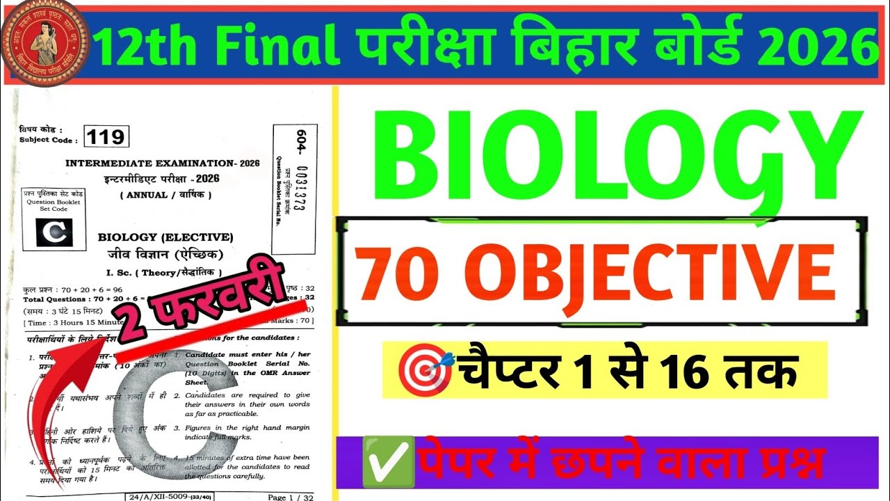 2 february 12th Biology Viral Question 2026/class 12th Biology 70Vvi objective 