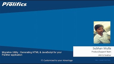 Migration Utility: Generating HTML and JavaScript for your Panther application
