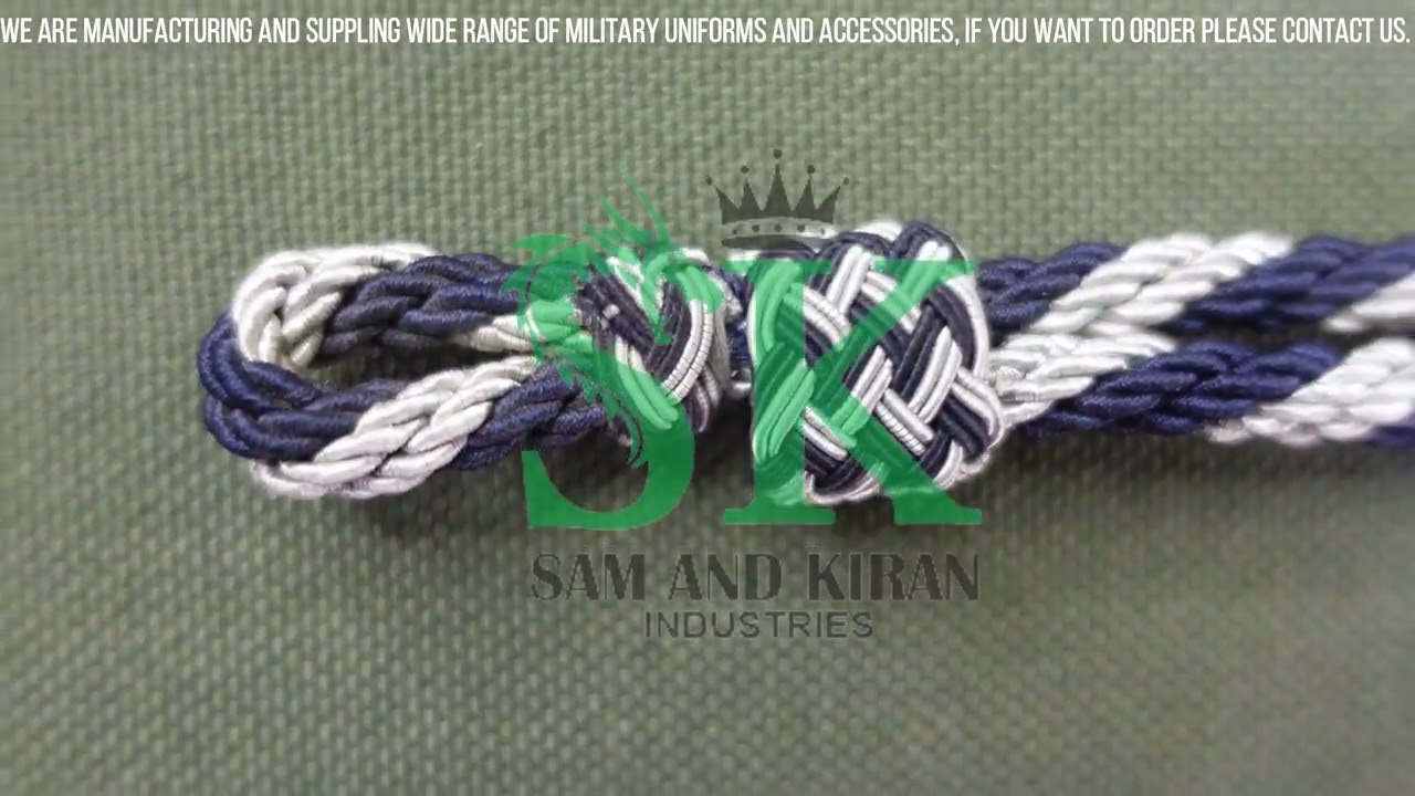 WW2 CAP CORDS, Uniform Peak Cap Visor Cord,  Bullion Twisted Cap Cord