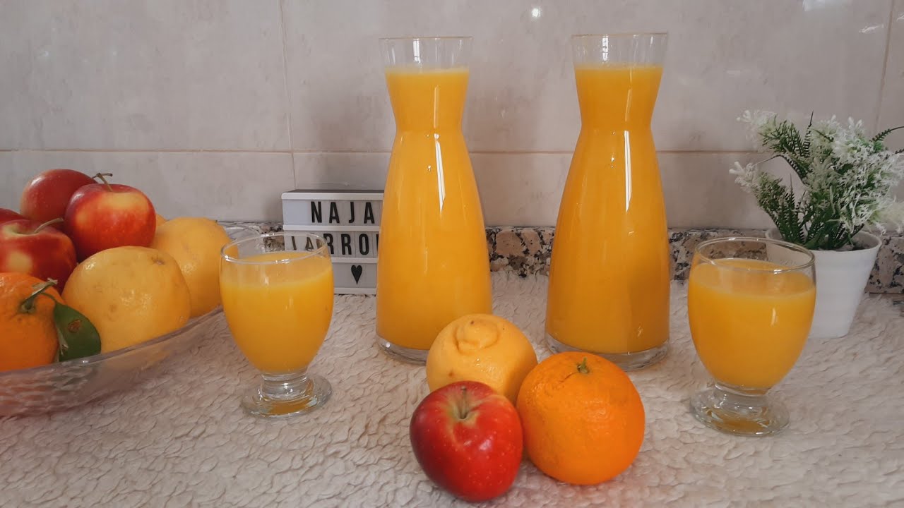 عصير البرتقال🍊 و الليمون🍋 والتفاح 🍎 تحصلي على 3 لتر صحي وبدون مواد حافظة