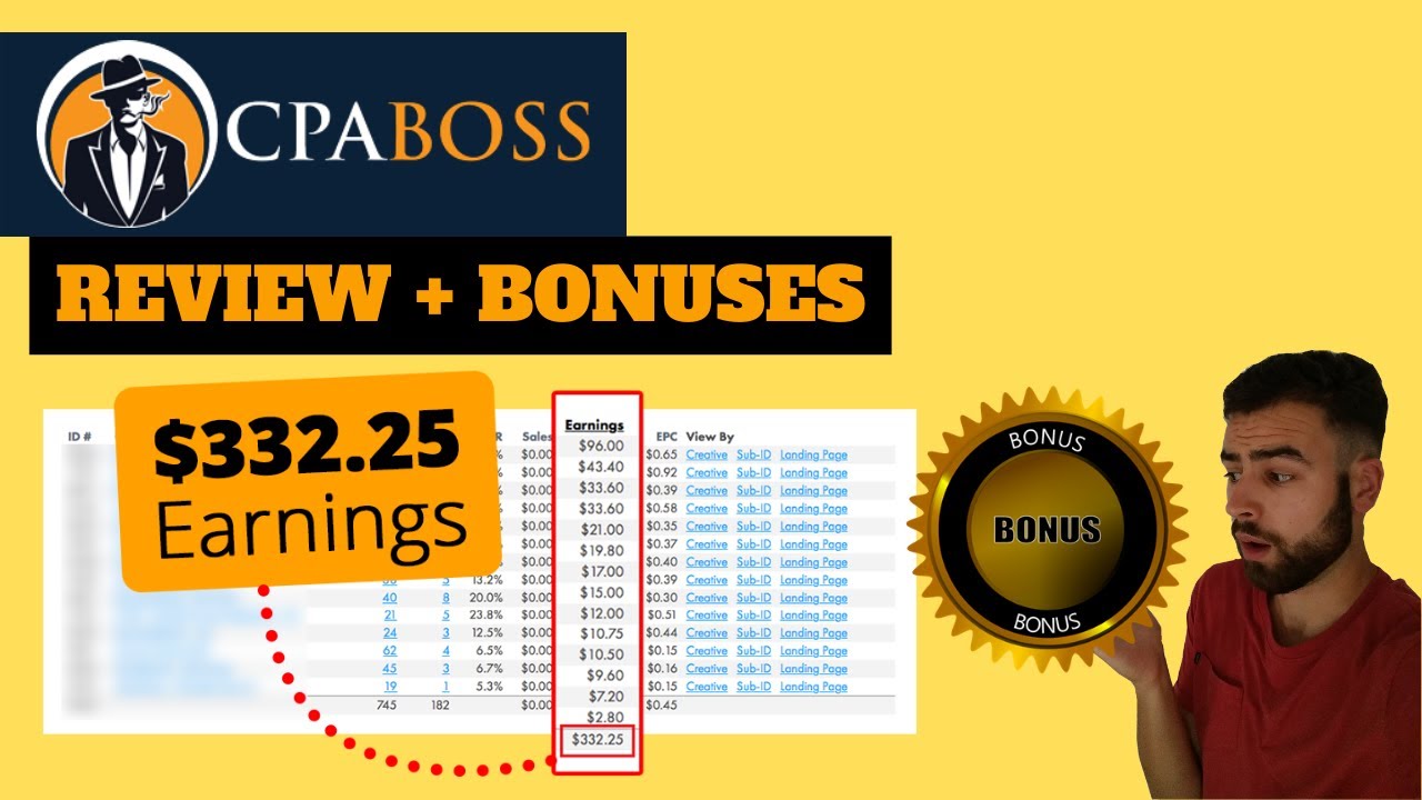 CPA BOSS Review 🤩$332.25/DAY WITH CPA MARKETING & CRAZY CPA BOSS BONUS PACKAGE🤩