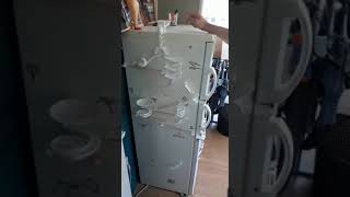 Marbletrack connected to fridge with magnets, all parts are 3d printed