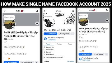 How Make Single Name Facebook Account 2025 | Mr Tricker 2025 | 