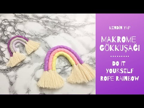Makrome Gökkuşağı Süs Yapımı /DIY Macrame Rainbow