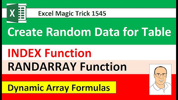 Create Random Data, Variable Height INDEX & RANDARRAY Dynamic Array Function: Excel Magic Trick 1545