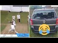 Batsman hits long six and breaks his own car 