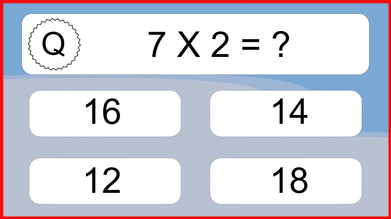 20 Multiplication Quiz Exercises for Kids