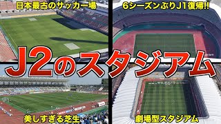 J2 全22チームのホームスタジアム