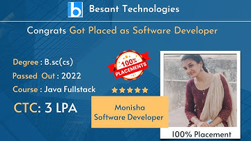 Java Developer with 3LPA|Join & Get Placements|Besant Technologies Velachery #no1trending